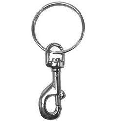 Pro-Lok K261 | Key Snap Clip, Large, Nickel Plated Tag, 360 Degree Rotating Swivel, 1 per Card