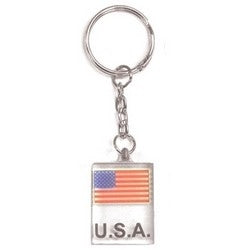 Pro-Lok K320 | Flag Key Tag, USA, 3/8" Thickness, Acrylic, With 1" Split Key Ring, 1 per Card
