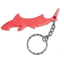 Pro-Lok K370 | Shark Opener Key Chain, Anodized Aluminum, With Short Linked Chain and 1.25" Key Ring, 1 per Card