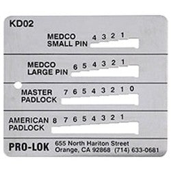 Pro-Lok KD02 | Key Decoder, Stainless Steel, For Medeco Small Pin, Medeco Large Pin, Master Padlock and American Padlock