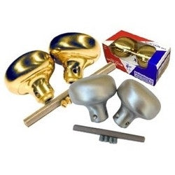 Progressive Hardware Co Inc 2600/26D | Door Knob Set Standard Duty, 2-1/4" Diameter with Case Hardened Set Screw and 3-1/2" Straight Spindle, Solid Brass, Satin Chrome