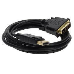 Prolabs DISPLAYPORT2DVI10F-C | 10ft DisplayPort 1.2 Male to DVI-D Dual Link (24+1 pin) Male Black Cable Which Requires DP++ For Resolution Up to 2560x1600 (WQXGA)
