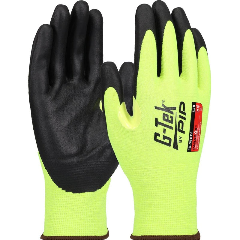 Protective Industrial Products 16-351HV/XL | G-Tek PolyKor Gloves, 21 Gauge, Cut Level A5, Hi-Vis Yellow, Size X-Large