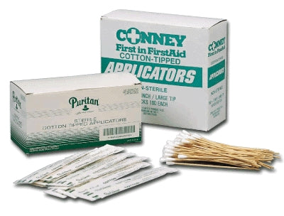 Puritan Medical Hardwood 25-803 2WC | Cotton-Tipped Applicators, Sterile, Medium Tip, 3" Length, 100 Packs of 2
