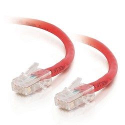 Quiktron 560-130-001 | CAT5e Patch Cable, 1ft, RJ45 to RJ45, Non-Booted, Red