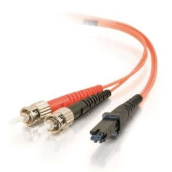 Quiktron 811-012-006 | 2m MTRJ-ST 62.5/125 OM1 Duplex Multimode PVC Fiber Optic Cable - Orange