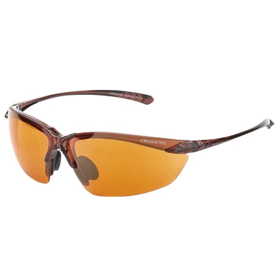 Radians 91116 | Crossfire Sniper Safety Glasses Brown Frame, Copper High-Definition Mirror Hardcoat Lens
