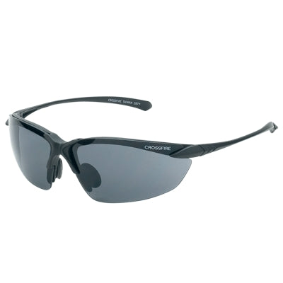 Radians 921 | Crossfire Sniper Safety Glasses Black Frame, Smoke Hardcoat Lens