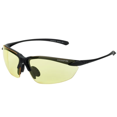 Radians 925 | Crossfire Sniper Safety Glasses, Black Frame, Yellow Hardcoat Lens