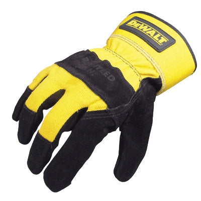 Radians DPG41L | DeWalt Split Leather Gloves Safety Cuff, Double Palm, Large