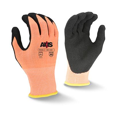 Radians RWG559 | RWG559 Axis Cut-Resistant Gloves Sandy Nitrile Coated, Orange, Medium