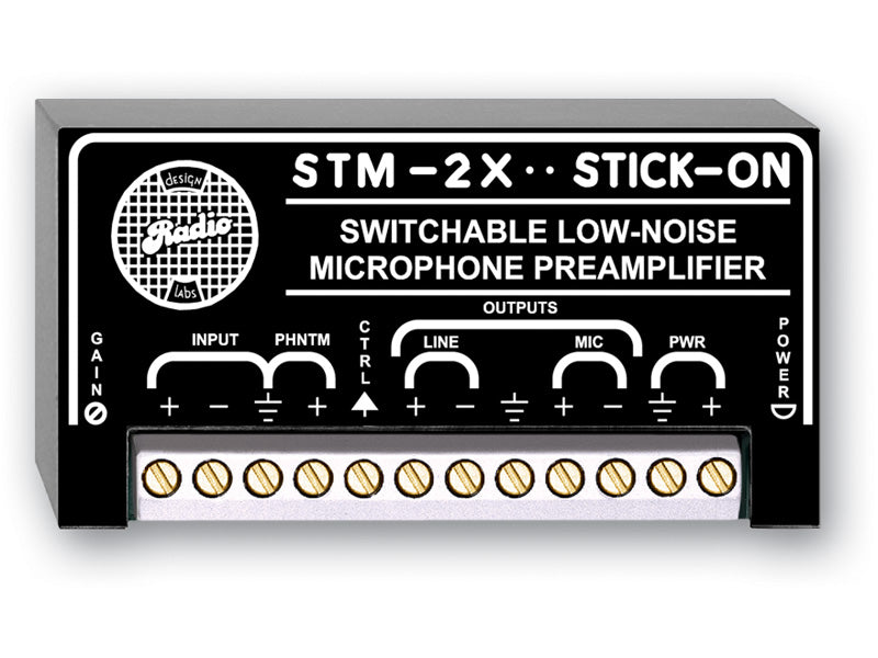Radio Design Labs STM-2X | Microphone Preamplifier, 24 VDC, 50 to 30,000 Hz