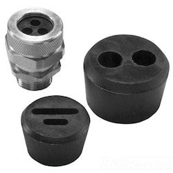 Remke Industries SRB-104-2 | Multiple-Hole Neoprene Bushing, Form Size 2, Two Holes 0.250" Diameter