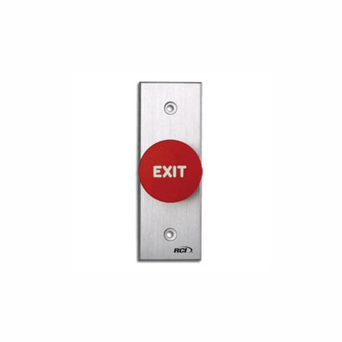 Rutherford Controls 918N-RE-MA X 28 | Narrow Exit Symbol Maintained Action Tamper-proof Mushroom Button, Red Cap