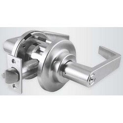 Rutherford Controls C880ELRXDLRE626 | Cylinder Lockset, Fail Safe, Heavy Duty, Request-To-Exit, Conventional Cylinder, Lever, 3-1/2" Diameter Stepped Rose, 24 Volt Dc, Satin Chrome