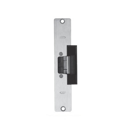 Rutherford Controls L6508 X 32D | Low Profile Heavy Duty Centerline Electric Strike for Round Corner in Brushed Stainless Steel
