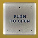Rutherford Controls 946P6-MO X 32D | 6 Inch Square Plate with Push to Open Text, Momentary X 32D