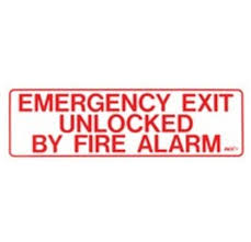 Rutherford Controls BC2MF | Sign Rectangular Mylar French, Emergency Exit Unlocked By Fire Alarm