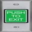 Security Door Controls 412NU | Illuminated Exit Switch, Narrow, Momentary, Spdt, Push To Exit Legend, 5 Ampere At 30 Volt Dc, 1-3/4" W X 4-1/2" H, Stainless Steel, Green