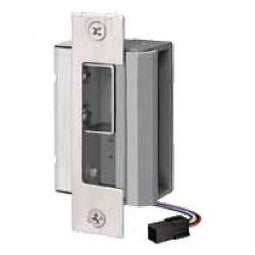 Security Door Controls 55-DU Electric strike body, 12/24VDC, D Faceplates Handed, Dull Stainless Steel Finish