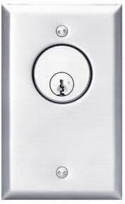 Security Door Controls 702U | Mortise Cylinder Key Switch, 1-Gang, Momentary, Spdt, 6 Ampere, 2.875" W X 4.5" H X 20 Gauge Thickness, Dull Stainless Steel