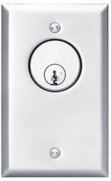 Security Door Controls 702U | Mortise Cylinder Key Switch, 1-Gang, Momentary, Spdt, 6 Ampere, 2.875" W X 4.5" H X 20 Gauge Thickness, Dull Stainless Steel