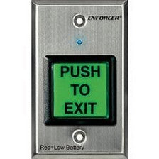 Seco-Larm Usa Inc SD-7202GC-PEQ | Illuminated Green 2" Square " Push To Exit Button