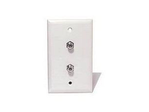 Steren 200-252WH | Standard 2-TV Wall Plate, White