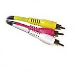 Steren 206-275 Audio / Video Cable 6' FT 3x RCA 3x RCA Male Connector Gold Interconnect Cable A/V Triple Composite AV Digital Signal Hook-Up Jumper with Plug Connectors