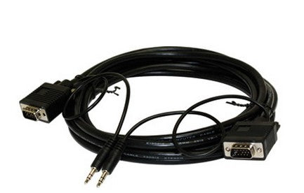 Steren 253-212BK VGA 12 Foot Cable with Mini-Stereo Audio Jacks