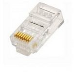 Steren 301-178 CAT5E RJ-45 Modular Plug Connector Round Solid 8P8C Gold Plate RJ45 Male Network Single 1 Pack 8 Pin Network Computer Ethernet Data Telephone Line Plug