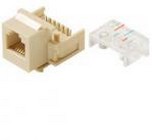 Steren 310-106IV | Telephone Insert Jack 6 Conductor RJ12 CAT3 Ivory Gold RJ-11 / RJ-12 Keystone Wall Plate Modular RJ11 Plug Connector 6 Wire QuickPort Snap-In for Data Signal Transfer