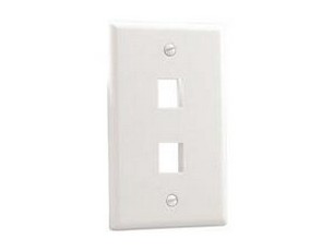 Steren 310-202WH | Standard Keystone 2-Port Wall Plate, White