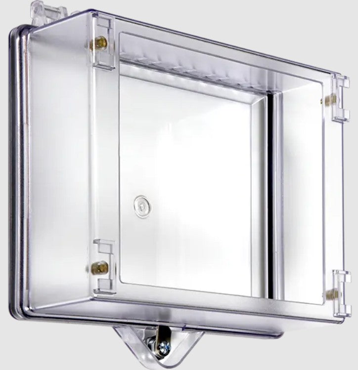 Safety Technology TI-7520OB | Protective Cabinet with Open Backbox and Key Lock - Clear