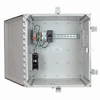 Safety Technology EP181611-O5 | Polycarbonate Enclosure with NEMA 3R Filter Fan with Filter Vent and Power Distribution Strip 18" H x 16" W x 11" D - Solid Door