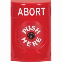 Safety Technology SS2000AB-EN | Red No Cover Key-to-Reset Stopper Station with ABORT Label English