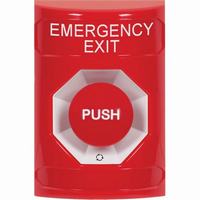 Safety Technology SS2001EX-EN | Red No Cover Turn-to-Reset Stopper Station with EMERGENCY EXIT Label English