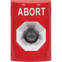 Safety Technology SS2003AB-EN | Red No Cover Key-to-Activate Stopper Station with ABORT Label English