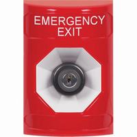 Safety Technology SS2003EX-EN | Red No Cover Key-to-Activate Stopper Station with EMERGENCY EXIT Label English