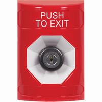 Safety Technology SS2003PX-EN | Red No Cover Key-to-Activate Stopper Station with PUSH TO EXIT Label English