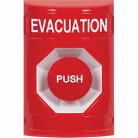 Safety Technology SS2004EV-EN | Red No Cover Momentary Stopper Station with EVACUATION Label English