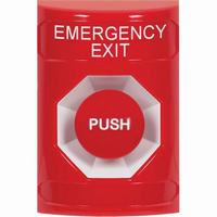 Safety Technology SS2004EX-EN | Red No Cover Momentary Stopper Station with EMERGENCY EXIT Label English
