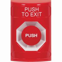 Safety Technology SS2004PX-EN | Red No Cover Momentary Stopper Station with PUSH TO EXIT Label English