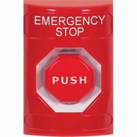 Safety Technology SS2005ES-EN | Red No Cover Momentary (Illuminated) Stopper Station with EMERGENCY STOP Label English
