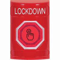 Safety Technology SS2006LD-EN | Red No Cover Momentary (Illuminated) with Red Lens Stopper Station with LOCKDOWN Label English