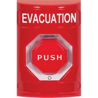Safety Technology SS2009EV-EN | Red No Cover Turn-to-Reset (Illuminated) Stopper Station with EVACUATION Label English