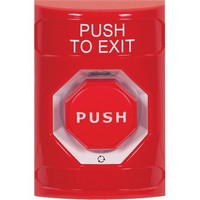 Safety Technology SS2009PX-EN | Red No Cover Turn-to-Reset (Illuminated) Stopper Station with PUSH TO EXIT Label English