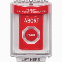 Safety Technology SS2034AB-EN | Red Indoor/Outdoor Flush Momentary Stopper Station with ABORT Label English