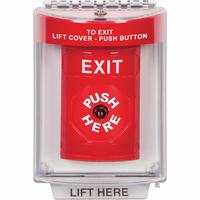 Safety Technology SS2040XT-EN | Red Indoor/Outdoor Flush with Horn Key-to-Reset Stopper Station with EXIT Label English