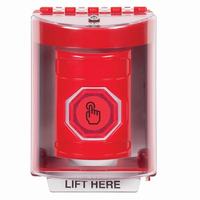 Safety Technology SS2076NT-EN | Red Indoor/Outdoor Surface Momentary (Illuminated) with Red Lens Stopper Station with No Text Label English